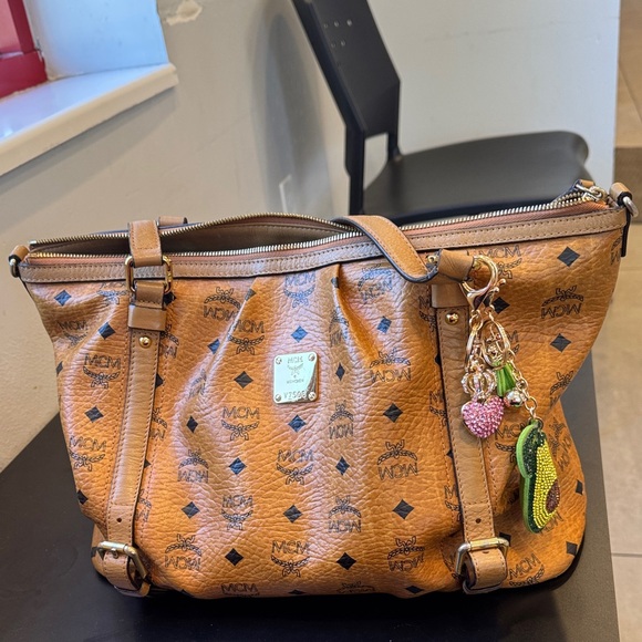 MCM Cognac Visetos Shoulder Bag - Picture 1 of 5